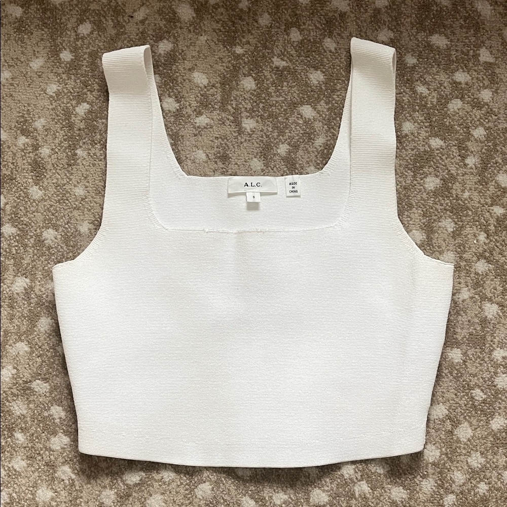 A.L.C. White Crop Top Tank